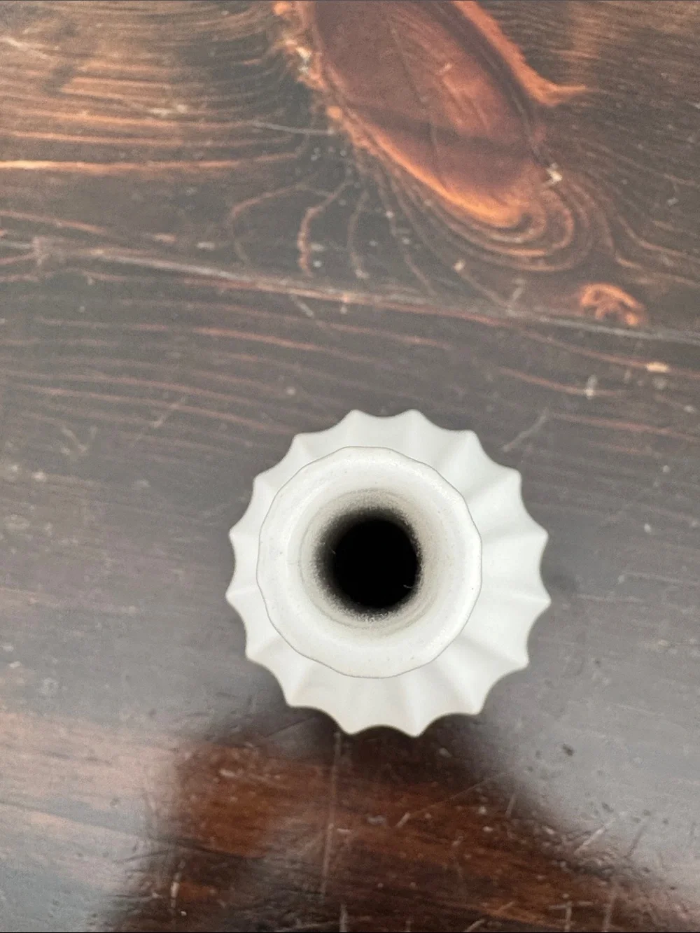 Vintage Jonathan Adler White Fluted Ceramic Bottle Vase